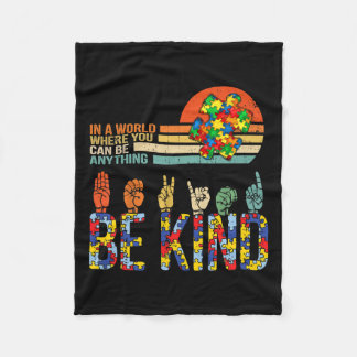 Kind Hand Sign Language Asl Puzzle Autism Awarenes Fleecefilt