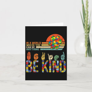 Kind Hand Sign Language Asl Puzzle Autism Awarenes Kort