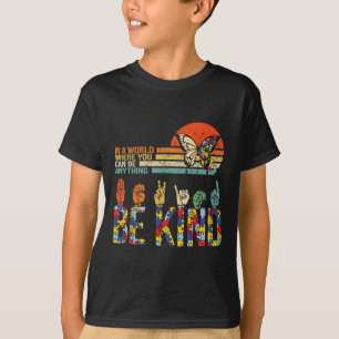 Kind Hand Sign Language Asl Puzzle Autism Awarenes T Shirt