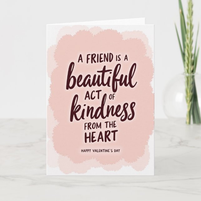 Kind Heart Friend Valentine Card Kort (Framsida)