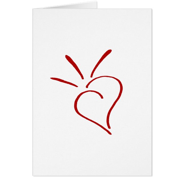 Kind Heart Red - Hälsningskort (Framsidan)