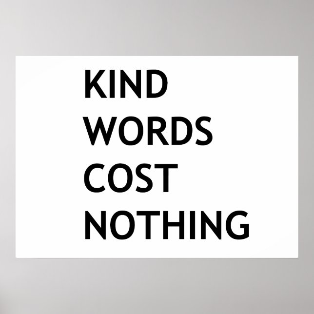 Kind ord kostar ingenting poster (Framsidan)