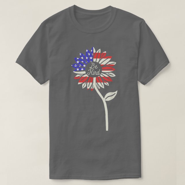 Kind Solros American Flagga T Shirt (Design framsida)