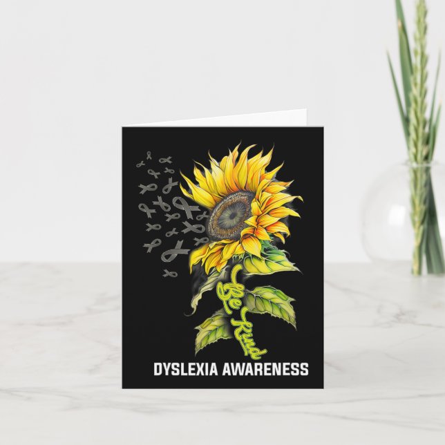 Kind Solros Dyslexia Awareness Kort (Framsida)
