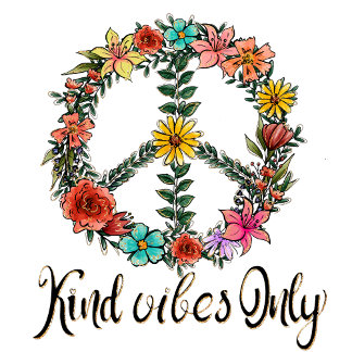 Kind vibes endast blommigt i fredsteckenet Kvinnor T Shirt