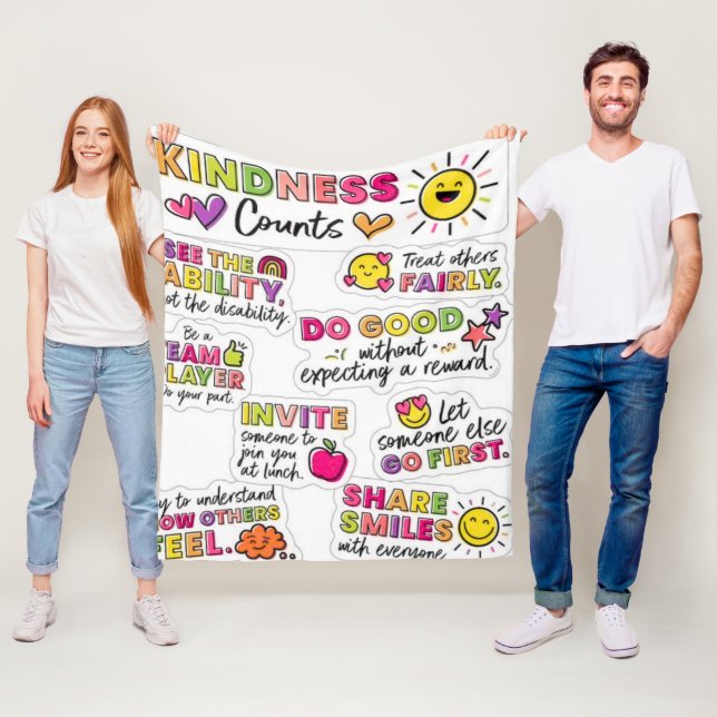 Kind Vibes Kindness Counts Fleece Blanket (På plats)