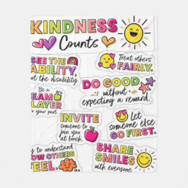 Kind Vibes Kindness Counts Fleece Blanket