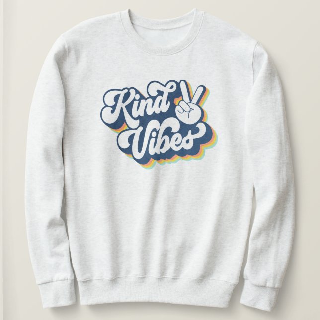 Kind Vibes Retro Inspirational T Shirt (Design framsida)