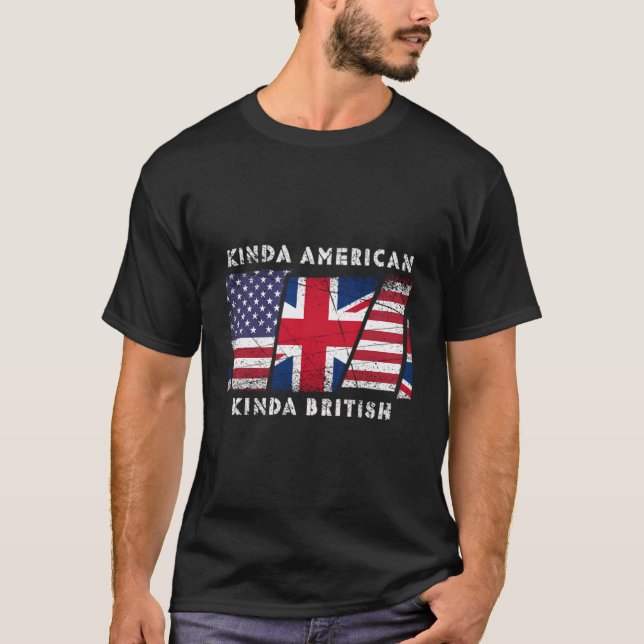 Kinda American Kinda British - Dubbelt medborgarsk T Shirt (Framsida)