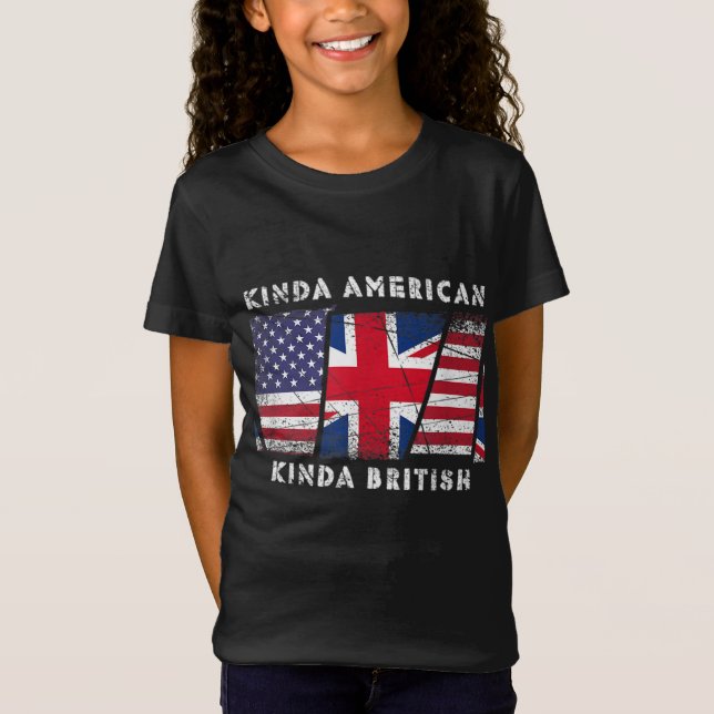 Kinda American Kinda British - Dubbelt medborgarsk T Shirt (Framsida)