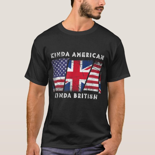 Kinda American Kinda British - Dubbelt medborgarsk T Shirt (Framsida)