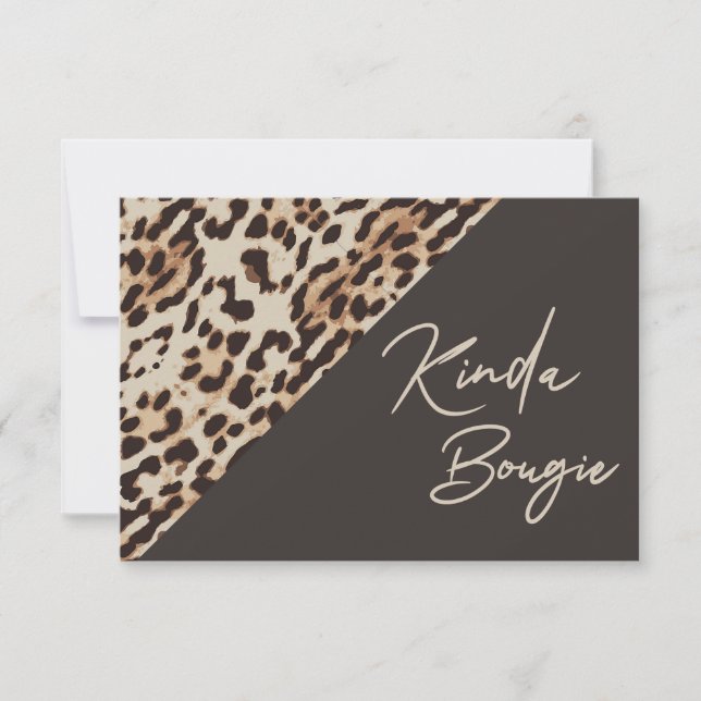 Kinda Bougie Brown Leopardprint Tack Kort (Framsida)