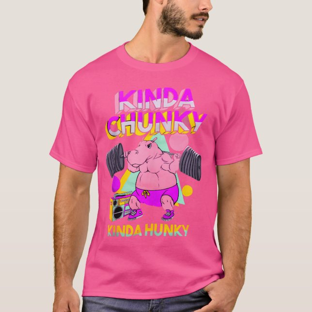 Kinda Chunky Kinda Hunky Bodybuilding Gym T Shirt (Framsida)