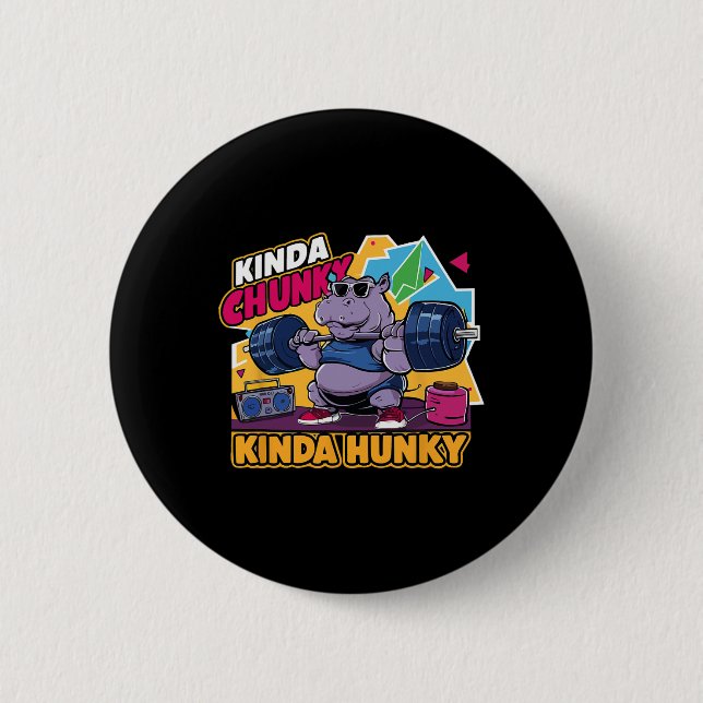 Kinda Chunky Kinda Hunky Funny Bodybuilding Gym We Knapp (Framsida)