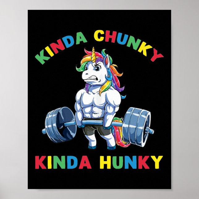 Kinda Chunky Kinda Hunky Weightlift Bodybuild din Poster (Framsidan)