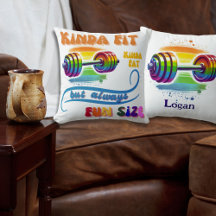 Kinda Fit Funny Fitness Rainbow Dekorativ kudde