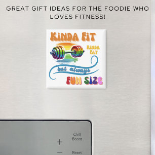 Kinda Fit Funny Gym Fitness Rainbow Magnet