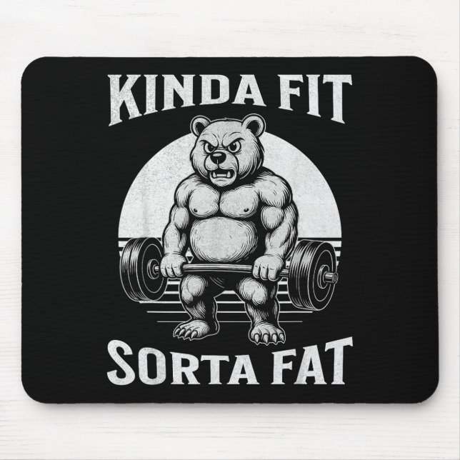 Kinda Fit Sorta Fat Funny Gym Bear Werlifting  Musmatta (Framsidan)