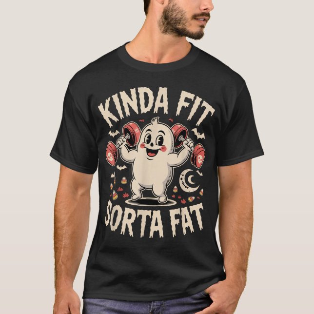 Kinda Fit Sorta Tjock Gym Ghost T Shirt (Framsida)
