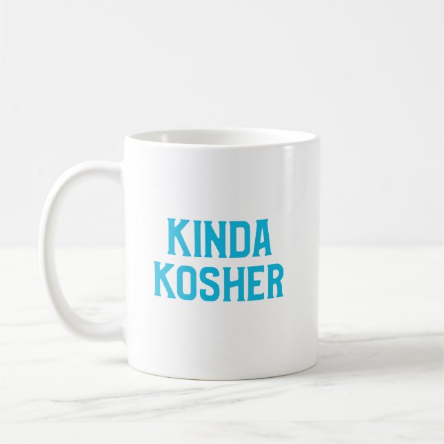 Kinda Kosher Funny judisk kashrut Pareve Kaffemugg (Vänster)