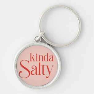 Kinda Salty Rund Silverfärgad Nyckelring