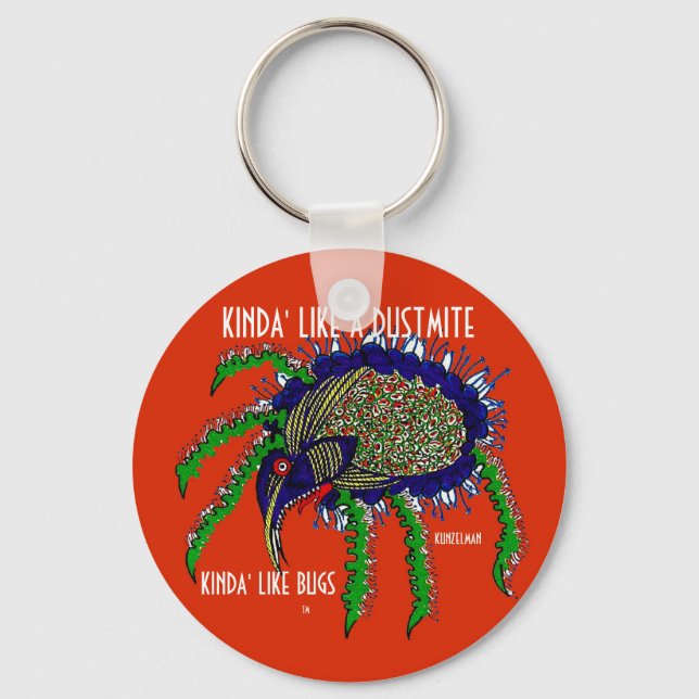KINDA SOM EN DUSTMITE KEYCHAIN NYCKELRING (Framsida)