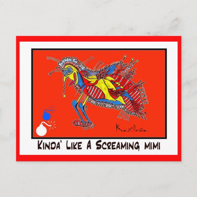 KINDA SOM EN MIMI-SAMMANHÄNGANDE MIMI-HANDLING VYKORT (Framsida)