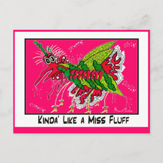 KINDA SOM EN MISS FLUFF-SAMMANHÄNGANDE HANDEL VYKORT