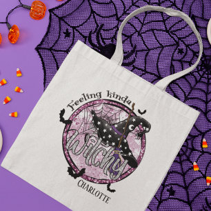 Kinda Witchy Glitter Halloween Namn Tygkasse