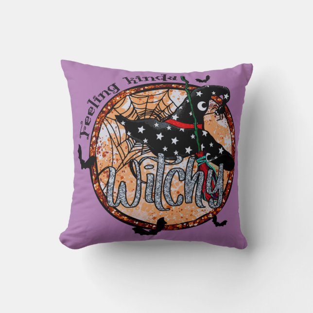 Kinda Witchy - Halloween Witch Hat Kudde (Framsida)