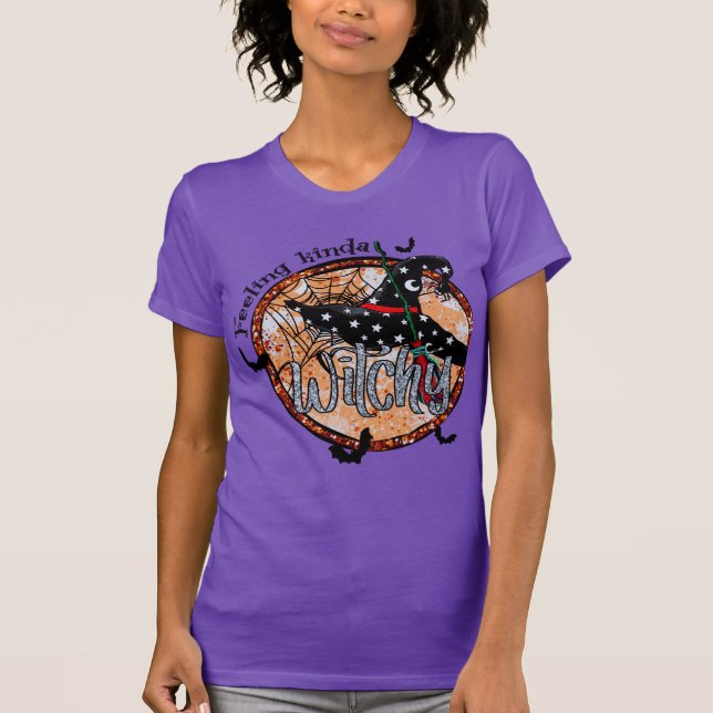 Kinda Witchy - Halloween Witch Hat T Shirt (Framsida)