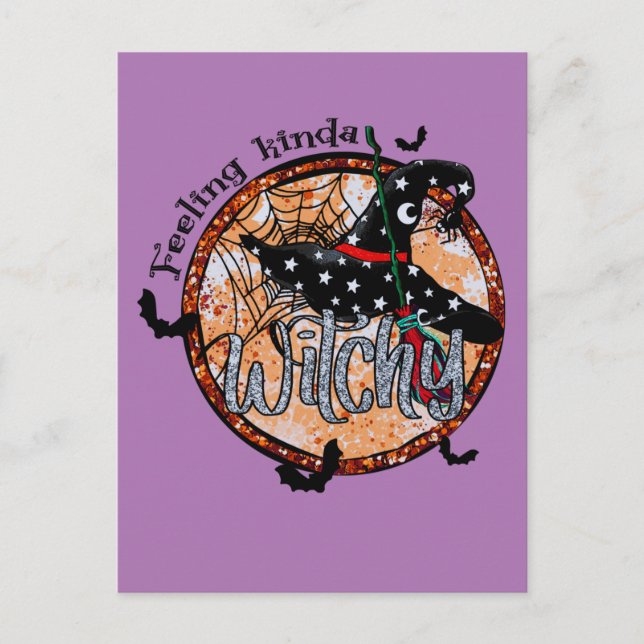 Kinda Witchy - Halloween Witch Hat Vykort (Framsida)