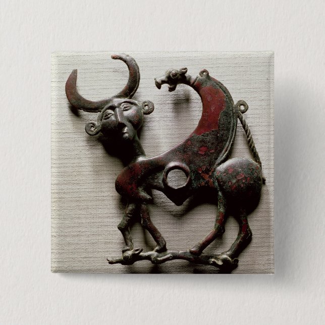 Kindbiet av en häst bet i form av en human- knapp (Framsida)