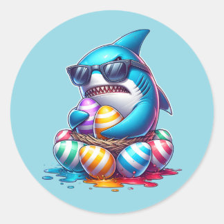 Kinder Aufkleber mit Hai Motiv, Oster Sticker bunt Runt Klistermärke