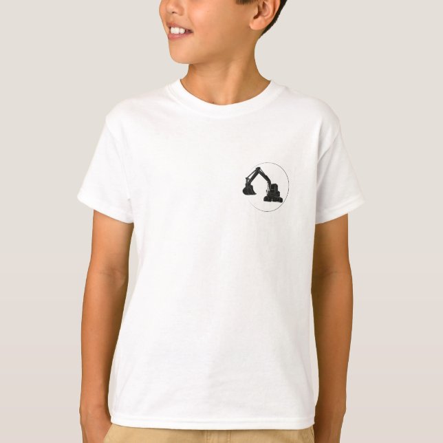 Kinder Basic T-Shirt mit Bagger-Grafik (Framsida)