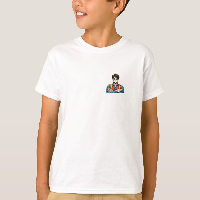 Kinder Basic T-Shirt mit Manga-Sicherheitsfachmann (Framsida)