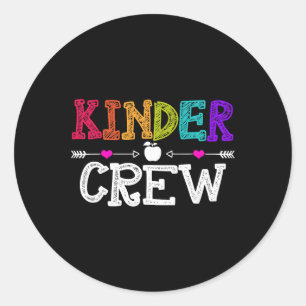 Kinder Crew Back to school Kindergarten Teacher St Runt Klistermärke