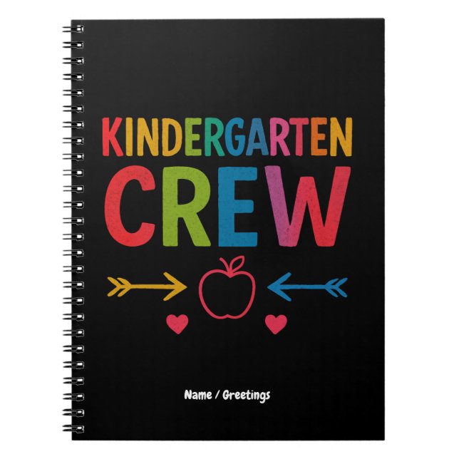 Kinder Crew Funny Kindergarten Roligt Back to scho Anteckningsbok (Framsidan)