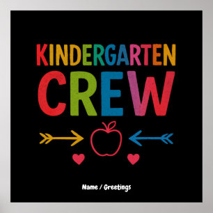 Kinder Crew Funny Kindergarten Roligt Back to scho Poster