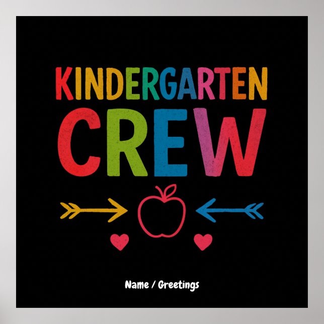 Kinder Crew Funny Kindergarten Roligt Back to scho Poster (Framsidan)