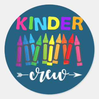 Kinder Crew Kindergarten Lärare första dagen Runt Klistermärke