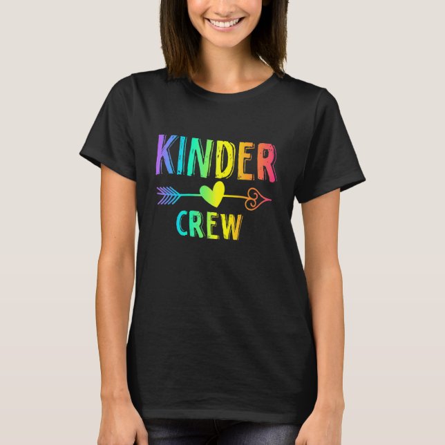 Kinder Crew KIndergarten Level Teacher Back T Shirt (Framsida)