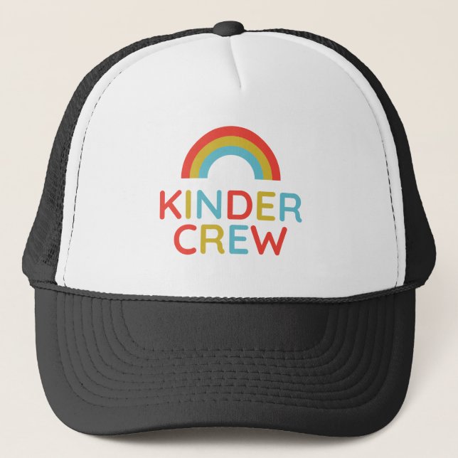 Kinder Crew Rainbow – Söta Pastell Färger Tillbaka Keps (Framsida)