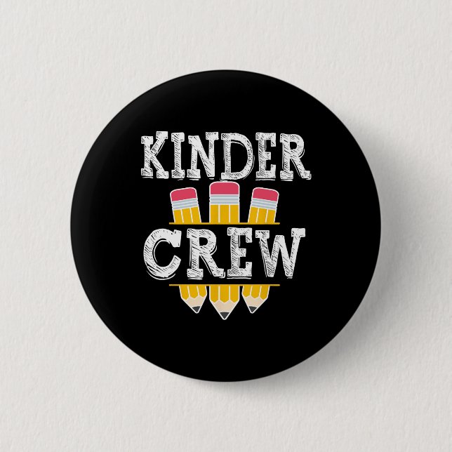 Kinder Crew Roligt Kindergarten Squad Teacher 1:a  Knapp (Framsida)
