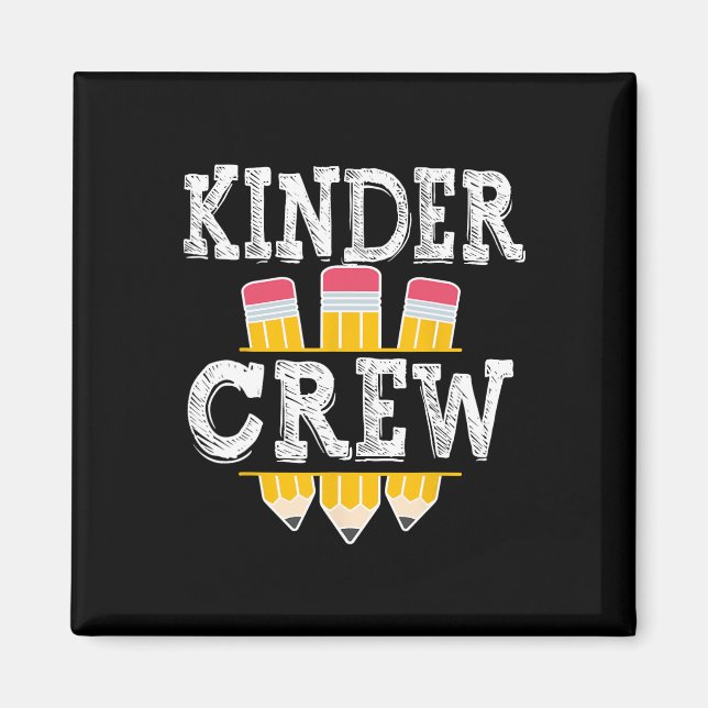 Kinder Crew Roligt Kindergarten Squad Teacher 1:a  Magnet (Framsidan)
