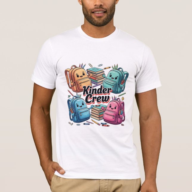 Kinder Crew söta ryggsäckar tillbaka till skolan T Shirt (Framsida)