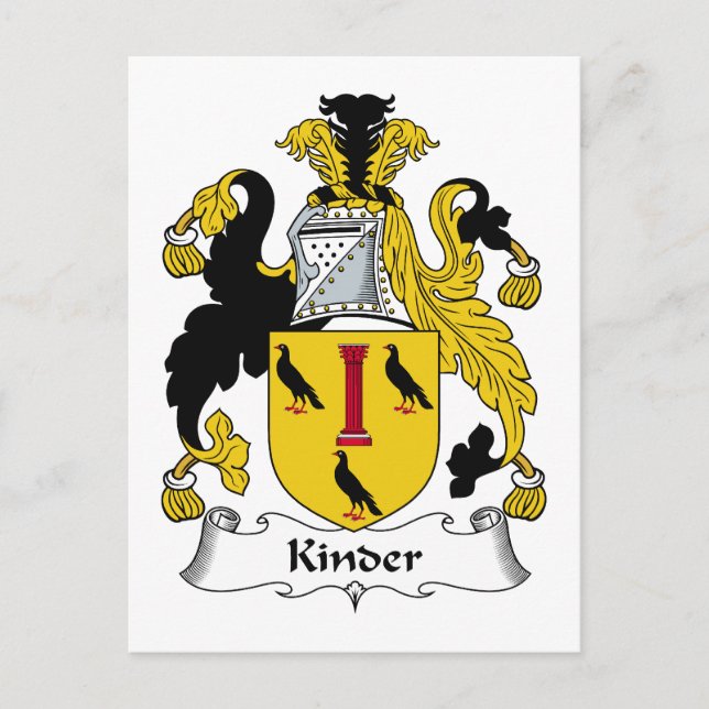 Kinder Family Crest Vykort (Framsida)