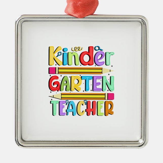 Kinder Garten Teacher Julgransprydnad Metall (Framsidan)