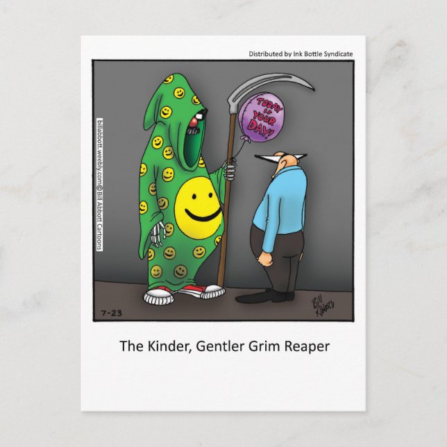 Kinder, Gentler Grim Reaper vycard Vykort (Framsida)