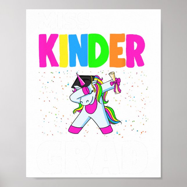 Kinder Grad Kindergarten Studenten Unicorn Poster (Framsidan)